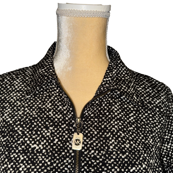 Michael Michael Kors Black Polkadot Zipped Blouse Size S - Picture 2 of 11